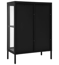 Sideboard Schwarz 75x35x105 cm Stahl und Glas