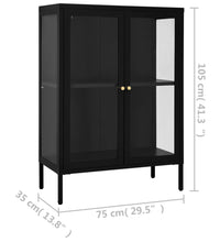 Sideboard Schwarz 75x35x105 cm Stahl und Glas