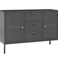 Sideboard Anthrazit 105x35x70 cm Stahl und Hartglas