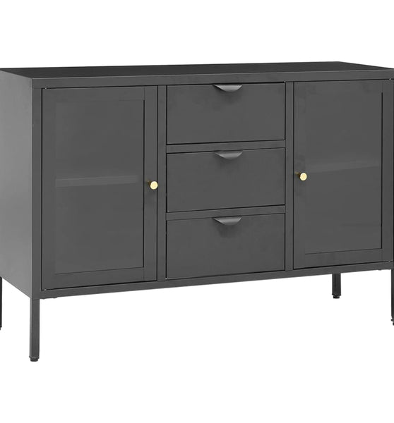 Sideboard Anthrazit 105x35x70 cm Stahl und Hartglas