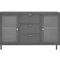 Sideboard Anthrazit 105x35x70 cm Stahl und Hartglas