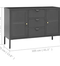 Sideboard Anthrazit 105x35x70 cm Stahl und Hartglas