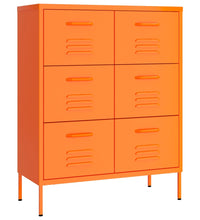 Schubladenschrank Orange 80x35x101,5 cm Stahl