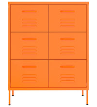 Schubladenschrank Orange 80x35x101,5 cm Stahl