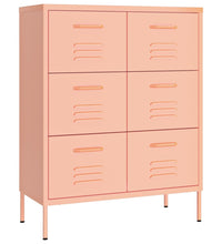 Schubladenschrank Rosa 80x35x101,5 cm Stahl