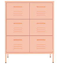 Schubladenschrank Rosa 80x35x101,5 cm Stahl