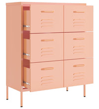 Schubladenschrank Rosa 80x35x101,5 cm Stahl