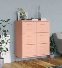 Schubladenschrank Rosa 80x35x101,5 cm Stahl