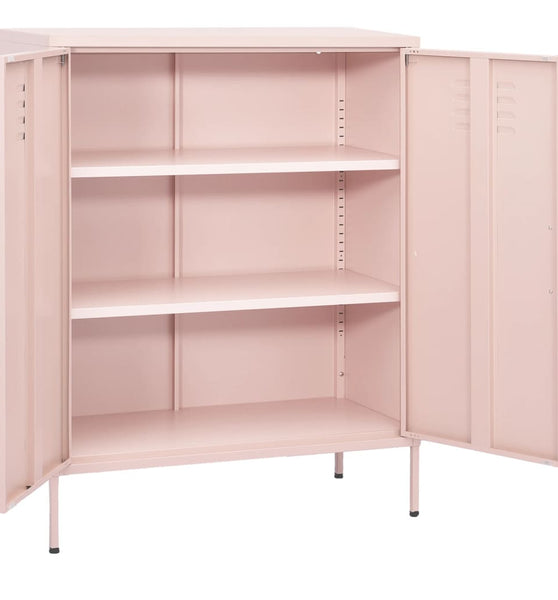 Beistellschrank Rosa 80x35x101,5 cm Stahl