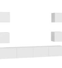 6-tlg. TV-Schrank-Set Weiß Holzwerkstoff