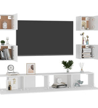 6-tlg. TV-Schrank-Set Weiß Holzwerkstoff
