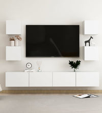 6-tlg. TV-Schrank-Set Weiß Holzwerkstoff