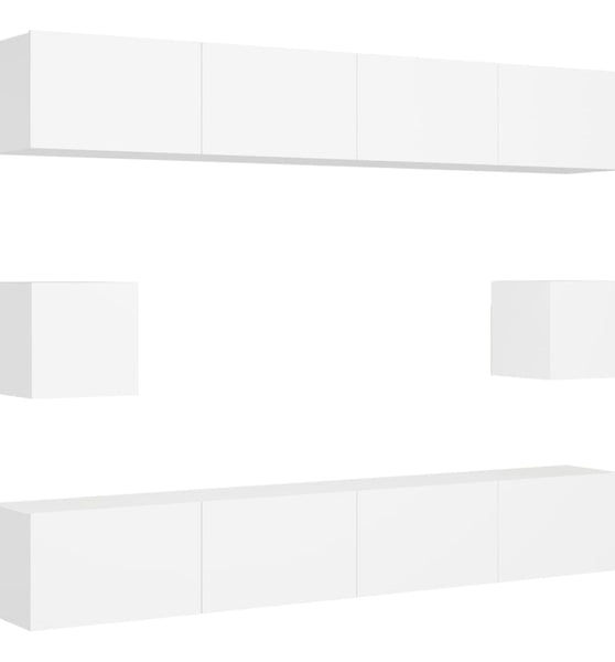6-tlg. TV-Schrank-Set Weiß Holzwerkstoff