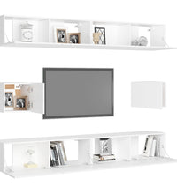 6-tlg. TV-Schrank-Set Weiß Holzwerkstoff