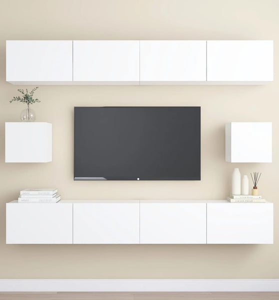 6-tlg. TV-Schrank-Set Weiß Holzwerkstoff