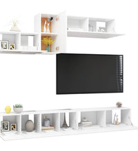 6-tlg. TV-Schrank-Set Weiß Holzwerkstoff