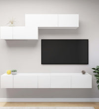 6-tlg. TV-Schrank-Set Weiß Holzwerkstoff