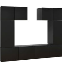 6-tlg. TV-Schrank-Set Schwarz Holzwerkstoff