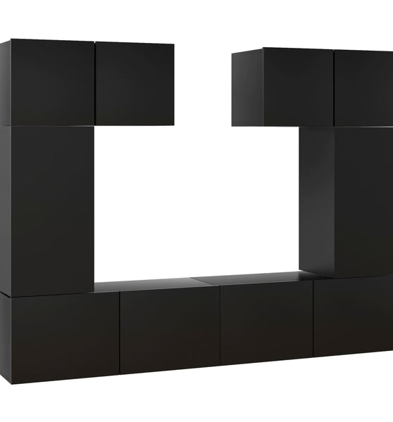 6-tlg. TV-Schrank-Set Schwarz Holzwerkstoff