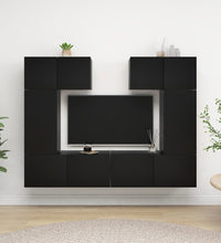 6-tlg. TV-Schrank-Set Schwarz Holzwerkstoff