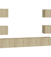 6-tlg. TV-Schrank-Set Sonoma-Eiche Holzwerkstoff