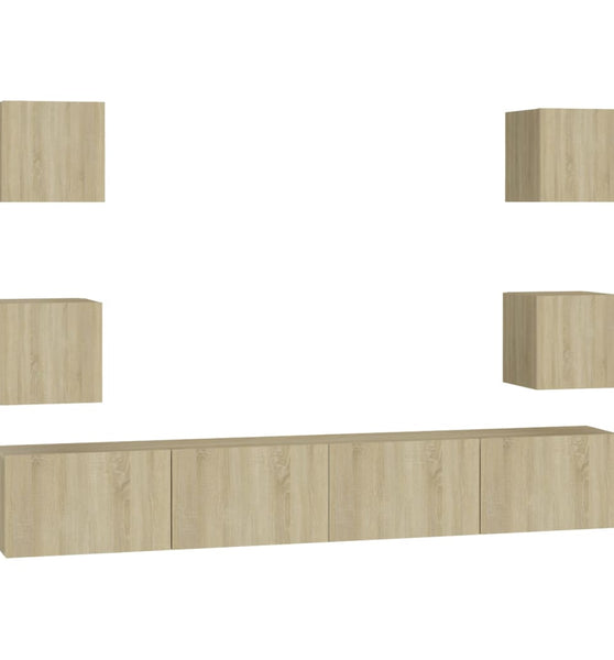 6-tlg. TV-Schrank-Set Sonoma-Eiche Holzwerkstoff