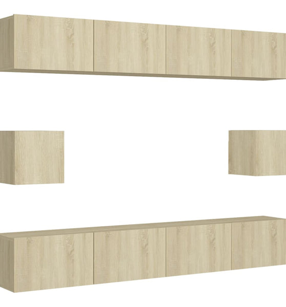 6-tlg. TV-Schrank-Set Sonoma-Eiche Holzwerkstoff