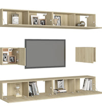 6-tlg. TV-Schrank-Set Sonoma-Eiche Holzwerkstoff