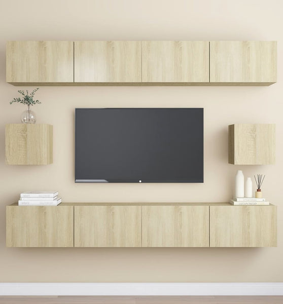6-tlg. TV-Schrank-Set Sonoma-Eiche Holzwerkstoff