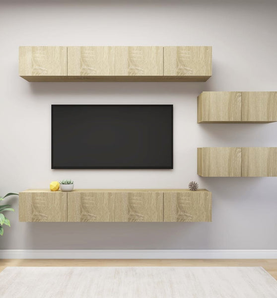 6-tlg. TV-Schrank-Set Sonoma-Eiche Holzwerkstoff