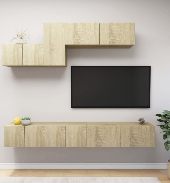 6-tlg. TV-Schrank-Set Sonoma-Eiche Holzwerkstoff
