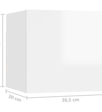 6-tlg. TV-Schrank-Set Hochglanz-Weiß Holzwerkstoff