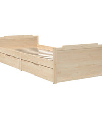 Massivholzbett mit Schubladen Kiefer 90x200 cm