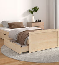 Massivholzbett mit Schubladen Kiefer 90x200 cm