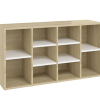 Schuhbank Weiß und Sonoma-Eiche 103x30x54,5 cm Holzwerkstoff