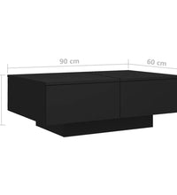 Couchtisch Schwarz 90x60x31 cm Holzwerkstoff