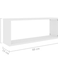 Würfelregale 2 Stk. Weiß 60x15x23 cm Holzwerkstoff