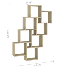 Würfelregal Sonoma-Eiche 90x15x119 cm Holzwerkstoff