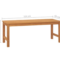 Gartenbank 114 cm Massivholz Teak