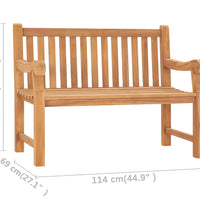 Gartenbank 114 cm Massivholz Teak