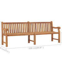 Gartenbank 228 cm Massivholz Teak