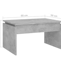 Couchtisch Betongrau 68x50x38 cm Holzwerkstoff