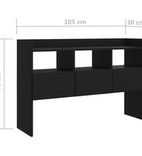 Sideboard Schwarz 105x30x70 cm Holzwerkstoff