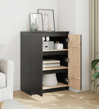 Sideboard Schwarz 60x36x84 cm Massivholz Kiefer
