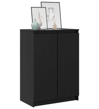 Sideboard Schwarz 60x36x84 cm Massivholz Kiefer