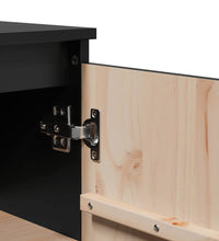 Sideboard Schwarz 60x36x84 cm Massivholz Kiefer