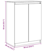 Sideboard Schwarz 60x36x84 cm Massivholz Kiefer