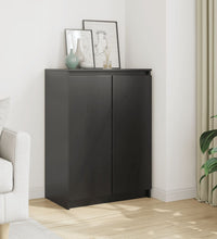 Sideboard Schwarz 60x36x84 cm Massivholz Kiefer