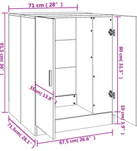 Waschmaschinenschrank Sonoma-Eiche 71x71,5x91,5 cm