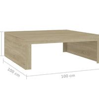 Couchtisch Sonoma-Eiche 100x100x35 cm Holzwerkstoff